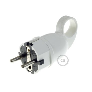 Creative Cables Schuko - Stecker mit Ring - 230V - weiß