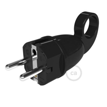 Creative Cables Schuko - Stecker mit Ring - 230V - schwarz