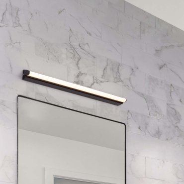 Nova Luce Endo - wandleuchte - 60 x 5,5 x 4,5 cm - 19W LED inkl. - IP44 - sand schwarz