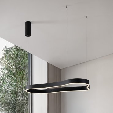 Nova Luce Dussa - Hängelampe - 45 x 150 x 90 cm - 52W dimmbar LED inkl. - sand schwarz