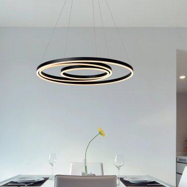 Lucide Triniti - Pendelleuchte - Ø 80 x 135 cm - 136W dimmbare LED inkl - schwarz