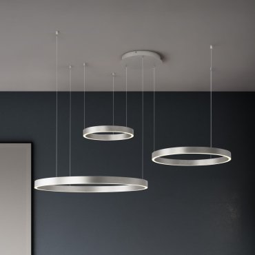 Nova Luce Elowen - Hängelampe - 148 x 250 x 106 cm - 181W dimmbar LED inkl. - gebürstetes Champagnersilber