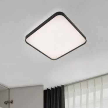 Nova Luce Athos - deckenleuchte - 48 x 48 x 6 cm - 30W LED inkl. - sand schwarz