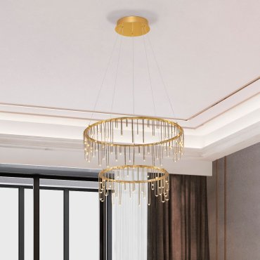 Nova Luce Stellar - Hängelampe - Ø 65 x 150 cm - 41W dimmbar LED inkl. - gold