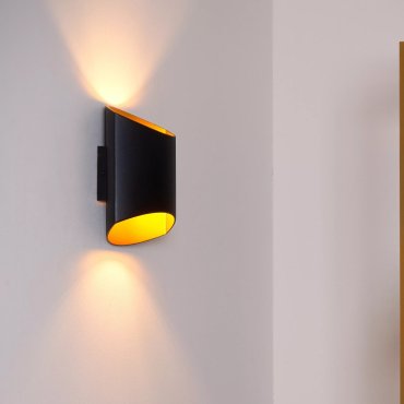 Lucide Diletta - Wandleuchte - 16 x 8 x 18 cm - schwarz/gold