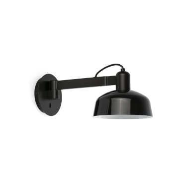 Faro Tatawin - Wandleuchte - Ø 18,4 x 38 x 15 cm - schwarz satiniert und schwarz glänzend