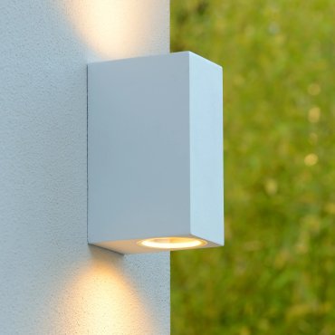 Lucide Zora 2 - Außenwandleuchte - 6,5 x 9 x 15 cm - 2 x 5W dimmbare LED inkl - IP44 - weiß