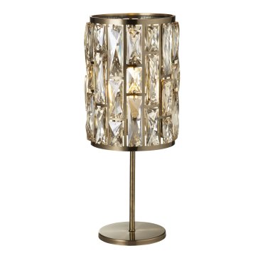Searchlight Bijou - Tischleuchte - Ø 19,5, x 47 cm - Messing antik und champagner
