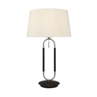 Searchlight Jazz - Tischleuchte - Ø 37 x 62 cm - mattschwarz, weiß und satin-silber