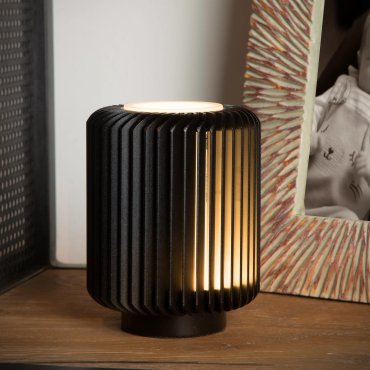 Lucide Turbin - Tischleuchte - Ø 10,6 x 13,7 cm - 5W LED inkl. - schwarz