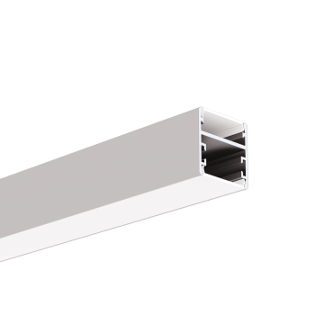 KLUS Glaza duo - LED-Profil-Pendelleuchte oben/unten - 2,62 x 2,62 cm - silber eloxiert
