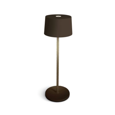 ONE Light Portable Trendy Light - Tischleuchte für den Außenbereich - wiederaufladbar über USB-Kabel - Ø 11 x 35 cm - 3,3W dimmbare LED inkl. - IP65 - rostbraun