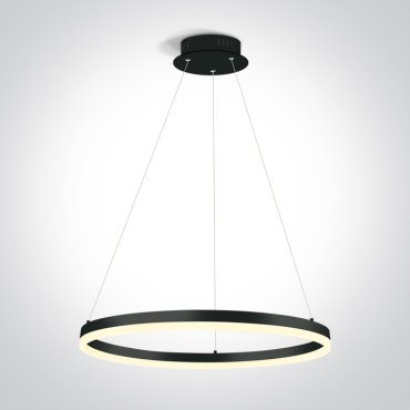 ONE Light LED Pendelleuchte Rings - Hängeleuchte - Ø 60 x 150 cm - 40W LED inkl. - schwarz
