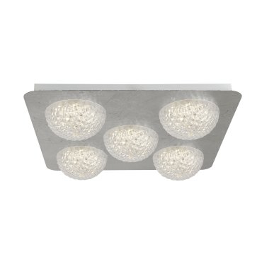 Searchlight Celestia - Deckenleuchte - 43 x 43 x 7,7 cm - 3 Stufen Dimmer - 33W LED inkl. - silber und transparent