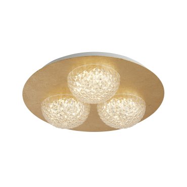 Searchlight Celestia - Deckenleuchte - Ø 35 x 7,7 cm - 3 Stufen Dimmer - 20W LED inkl. - gold und transparent