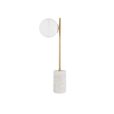 Nova Luce Cantona - Tischleuchte - 22 x 15 x 56 cm - Messing gold und weiß