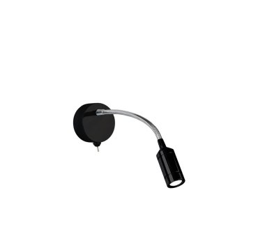 Searchlight Flexy - Wandleuchte mit Schalter - 7 x 24 cm - 0,75W LED inkl - Chrom und Schwarz