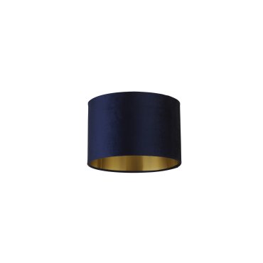 Searchlight Drum Shade – lampenschirm – Ø 30 x 20 cm – marineblau und gebürstetes gold