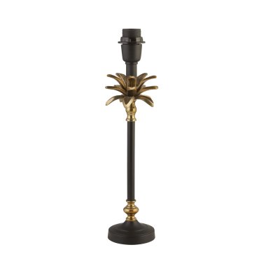 Searchlight Palm - Tischlampenfuß - Ø 11 x 45 cm - Messing satiniert und schwarz
