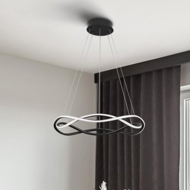 Nova Luce Jinal – hängeleuchte – Ø 45 x 120 cm – 27W dimmbares LED inkl. – sand schwarz