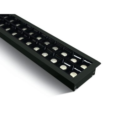 ONE Light Recessed LED Linear Profiles - Deckeneinbauleuchte - 130 x 8 x 5,5 cm - 40W LED inkl. - schwarz - warmweiße Lichtfarbe