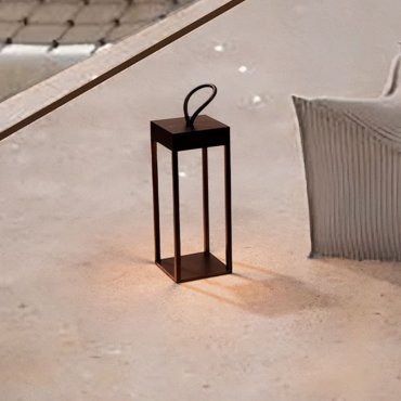 Nova Luce Lucia - wiederaufladbare Tischleuchte - 12 x 30 x 12 cm - 4W LED inkl. -  IP54 - Sand schwarz