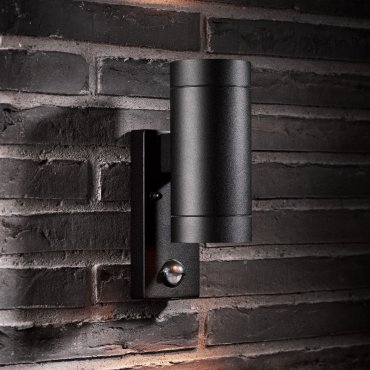 Nordlux Tin Maxi Sensor - Außenwandleuchte mit Bewegungsmelder - 7,6 x 22 x 12,5 cm - IP54 - schwarz