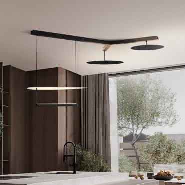 Nova Luce Diona - Hängelampe - 120 x 150 x 100 cm - 81W dimmbar LED inkl. - sand schwarz und weiß