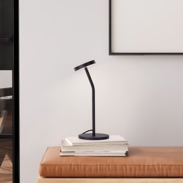 Nova Luce Logos - Tischleuchte - Ø 14 x 35 cm - 5W LED inkl. - Sand schwarz