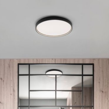 Nova Luce Olaf - deckenleuchte - Ø 60 x 5 cm - 60W dimmbare LED inkl. - sand schwarz
