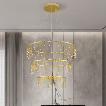 Nova Luce Stellar - Hängelampe - Ø 80 x 200 cm - 72W dimmbar LED inkl. - gold