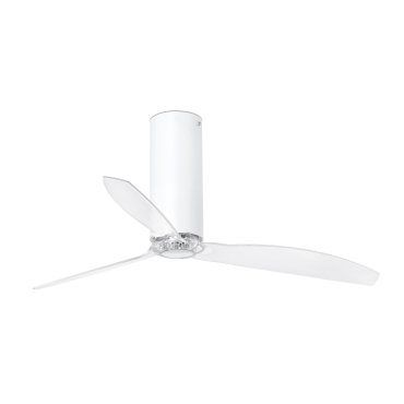 Faro Tube - Deckenventilator mit Fernbedienung - Ø 128 cm - mattweiß und transparent