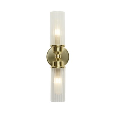 Searchlight Imperial - Wandleuchte - 10 x 37 cm - IP44 - Messing satiniert und transparent