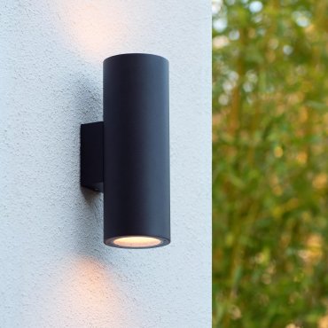 Lucide Volantis - Außenwandleuchte - 10,8 x 14,6 x 30 cm - IP54 - schwarz