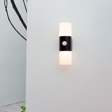 Nova Luce Paul - Außenwandleuchte mit Sensor - 11,5 x 28 cm - 10W LED inkl. - IP65 - Sand schwarz