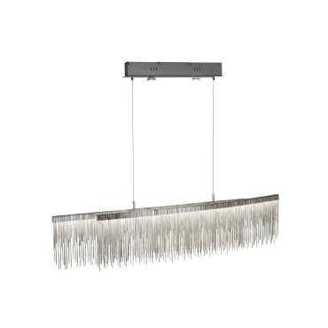 Searchlight Memphis - Pendelleuchte - 114 x 14 x 138 cm - 35W + 2 x 4W LED inkl - satiniert silber