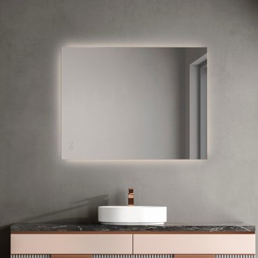 Nova Luce Alda - Spiegel mit Beleuchtung - 80 x 60 x 3,5 cm - 48W LED inkl. - IP44 - silber
