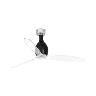 Faro Mini Eterfan - Deckenventilator mit Fernbedienung - Ø 128 cm - mattschwarz und transparent