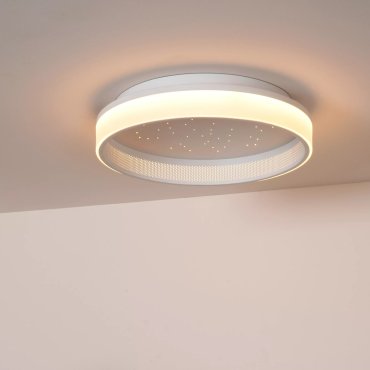 Lucide Estreja - Deckenleuchte mit Fernbedienung - Ø 40 x 9 cm - 40W + 10W LED inkl. - weiß