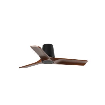 Faro Heywood Tub S - deckenventilator - Ø 90 cm - matt schwarz und dunkles walnussholz
