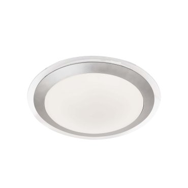 Searchlight Bathroom Flush - Badezimmer-Deckenleuchte - Ø 33 x 7 cm - 12W dimmbare LED inkl - IP44 - silber