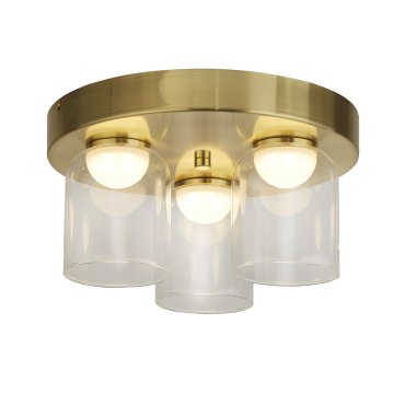 Searchlight Highball - Deckenleuchte - Ø 30 x 16 cm - 16W dimmbare LED inkl. - IP44 - Messing satiniert