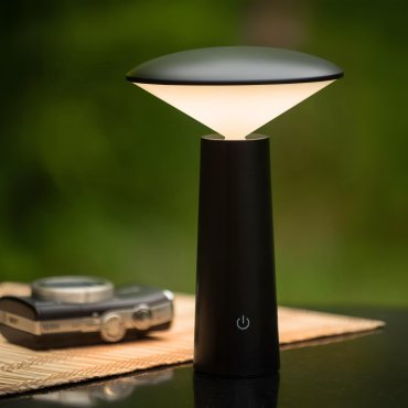 Lucide Jive - wiederaufladbare Außen-Tischleuchte - Ø 13,9 x 21,3 cm - 4W dimmbare LED inkl. - IP44 - schwarz