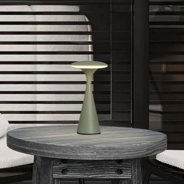 Nova Luce Grigio - wiederaufladbare Tischleuchte für den Außenbereich - Ø 10,1 x 19,7 cm - IP54 - salbeigrün