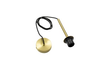 Artdelight Tube - pendelleuchte mit textilkabel - Ø 10 x 150 cm - mattgold und schwarz