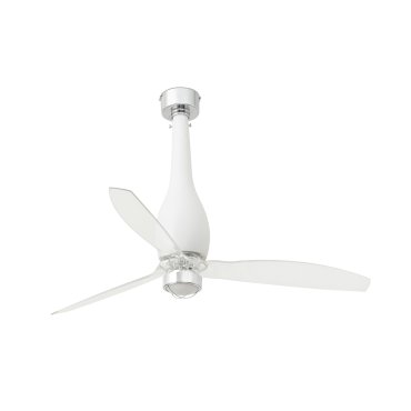 Faro Eterfan - Deckenventilator mit Licht und Fernbedienung - Ø 128 cm - 17W LED inkl. - matt weiß und transparent