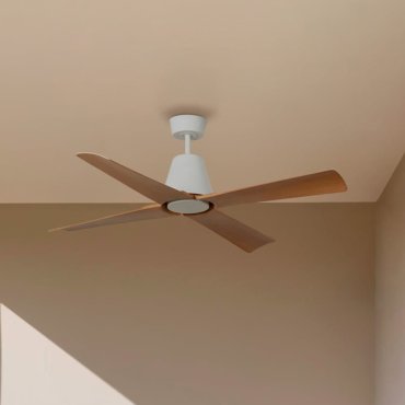 Faro Typhoon M - Deckenventilator mit Fernbedienung - Ø 127 cm - IP44 - weiß und Ahorn