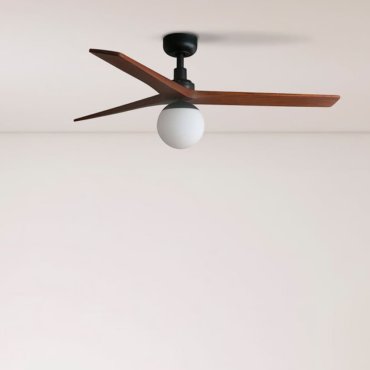 Faro Klim M - Deckenventilator mit Licht - Ø 125 cm - matt schwarz und dunkle walnuss