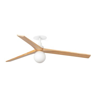 Faro Klim L - Deckenventilator mit Licht und Einbaufassung - Ø 150 cm - matt Weiß und Kiefer