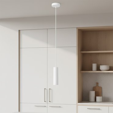Artdelight Milano - Pendelleuchte - Ø 6,6 x 175 cm - weiß